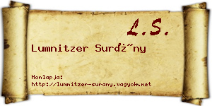 Lumnitzer Surány névjegykártya